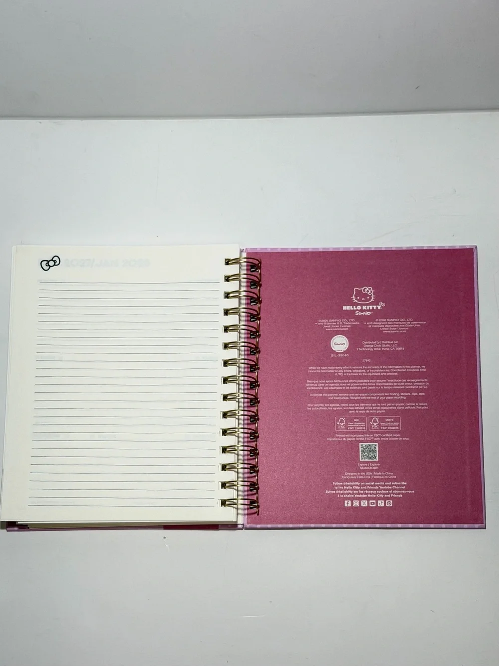 2026-2027 Sanrio Hello Kitty 17-month Monthly Planner (Polka Dot)
